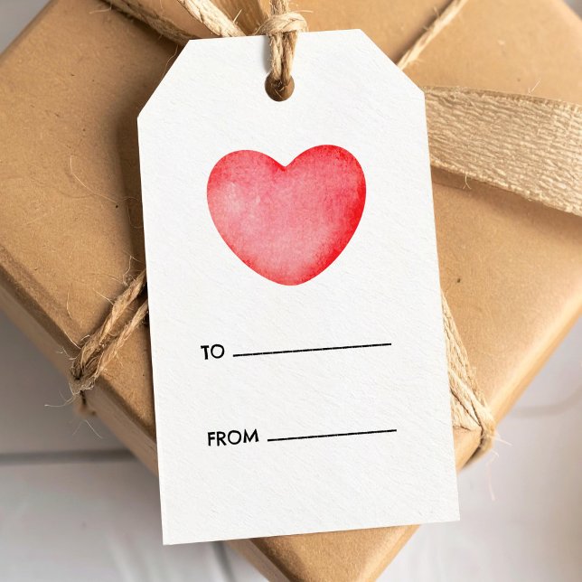 Étiquettes-cadeau Coeur rose mignon (Créateur téléchargé)