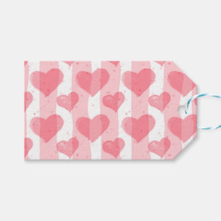 Étiquettes-cadeau cœurs aquarelle de la Saint-Valentin