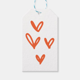 Étiquettes-cadeau Coeurs d'amour de la Saint-Valentin