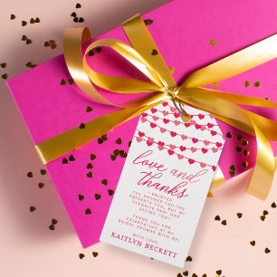 Étiquettes-cadeau Cœurs d'amour en ficelle pour enterrement de vie d