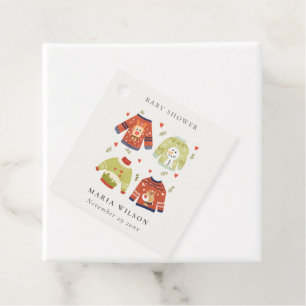 Étiquettes Cadeau Coeurs d'hiver mignonnes Baby shower laide et moch