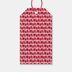 Étiquettes-cadeau Coeurs rouges, coeurs, blanc, rouge, Saint Valenti