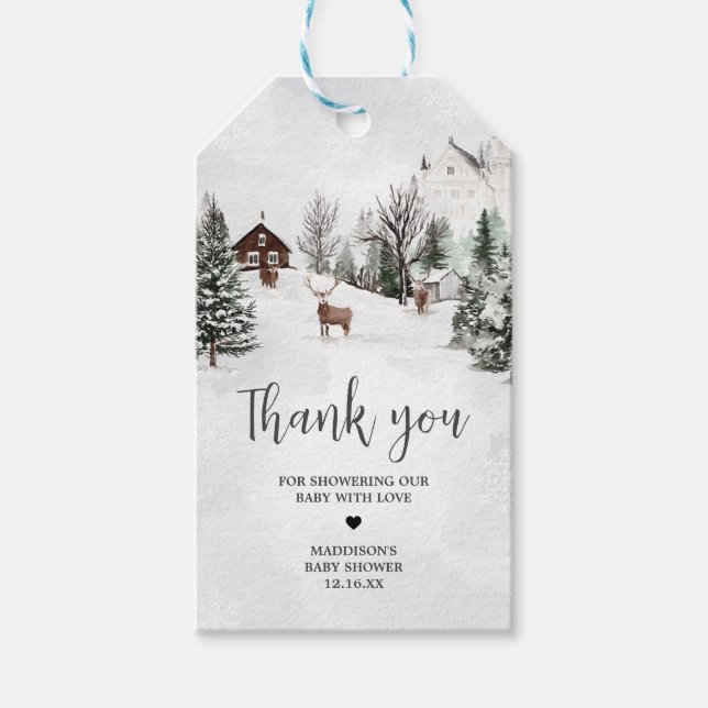 Étiquettes-cadeau Cold Outside Winter Wonderland Favoriser les étiqu (Devant)