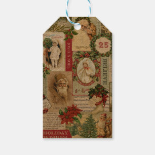 ÉTIQUETTES-CADEAU COLLAGE DE NOËL VINTAGE