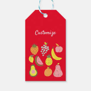 Étiquettes-cadeau Collection de fruits assorés Thunder_Cove  