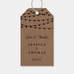 Étiquettes-cadeau Collection de Mariages Rustic Kraft