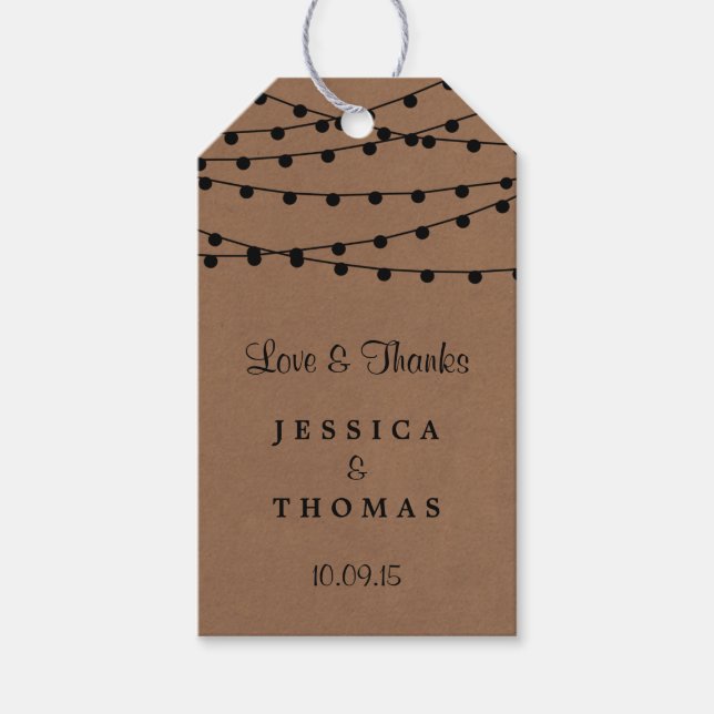 Étiquettes-cadeau Collection de Mariages Rustic Kraft (Devant)
