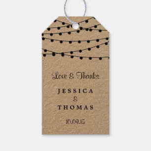 Étiquettes-cadeau Collection de Mariages Rustic Kraft