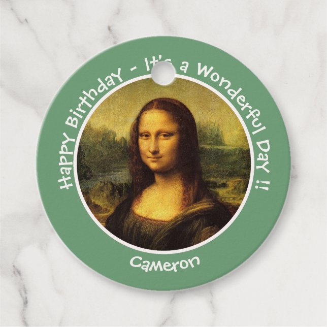 Étiquettes Cadeau Collection Leonardo da Vinci Mona Lisa (Devant)