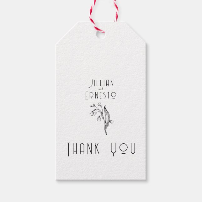 Étiquettes-cadeau Collection Lily of Valley || Personnalisation blan (Devant)