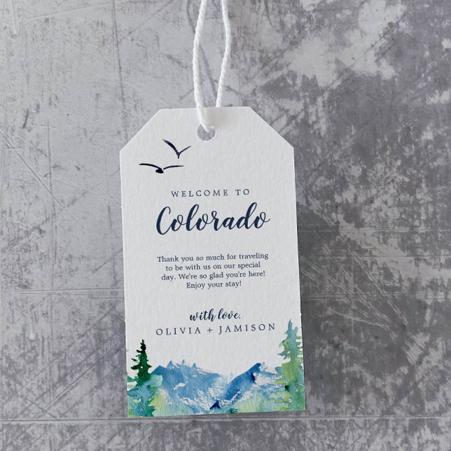 Étiquettes-cadeau Colorado Destination Mariage Bienvenue (Créateur téléchargé)