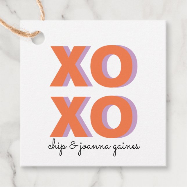 Étiquettes Cadeau Colorbloc XOXO (Devant)