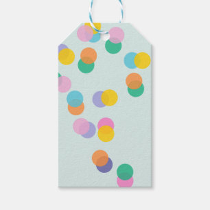 Étiquettes-cadeau Coloré Confetti Mint Green Merci Tags cadeaux
