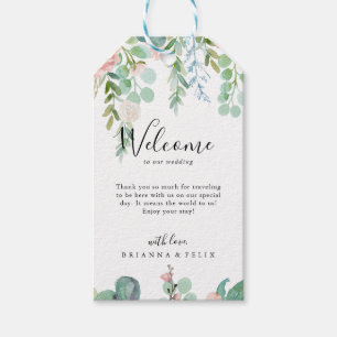 Étiquettes-cadeau Coloré Tropical Floral Mariage Bienvenue