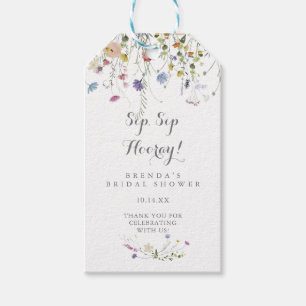 Étiquettes-cadeau Colorée Dainty Wild Sip Hooray Fête des mariées
