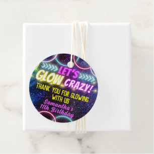 Étiquettes Cadeau Colorful Fous Fous Fous Neon Lumières Party