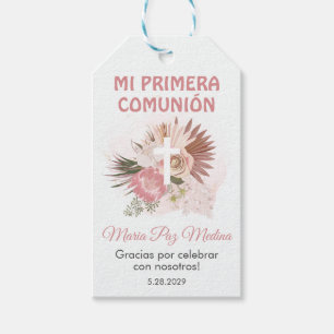 Étiquettes-cadeau Comunion Primera En Espagnol Boho Première Communi