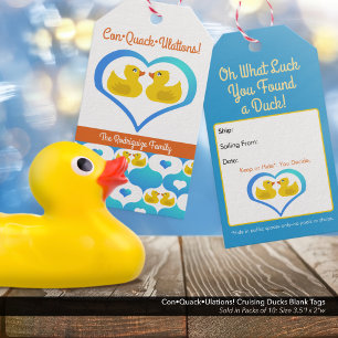 Étiquettes-cadeau Con ・ Quack ・ Ulations ! Canards croisières vides