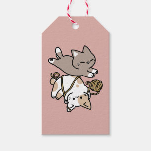 Étiquettes-cadeau Conception de chats mignons et joueurs – Art de pa