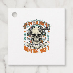 Étiquettes Cadeau Conception de chemise vintage Halloween crâne Tric