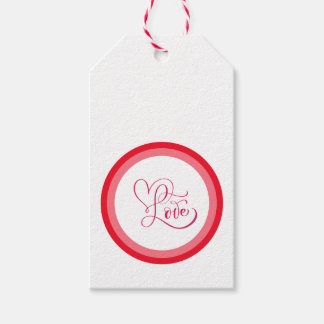 Étiquettes-cadeau Conception de style d'amour rose mignonne
