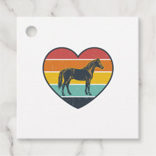 Étiquettes Cadeau Conception de vecteur de cheval de coeur de couche