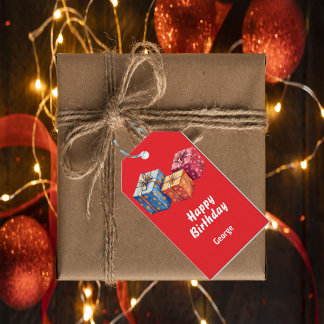 Étiquettes-cadeau Conception d'étiquette de boîtes cadeaux aquarelle