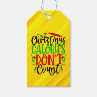 Étiquettes-cadeau Conception drôle de Noël : les calories ne compten
