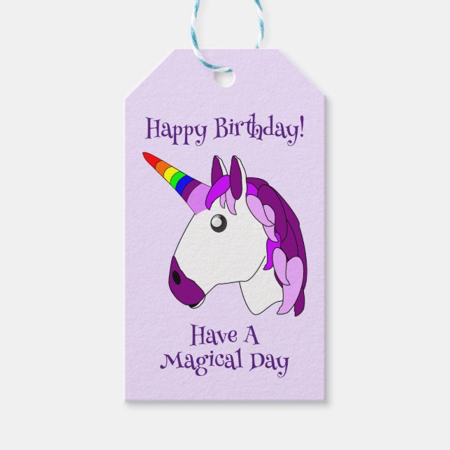 Étiquettes-cadeau Conception Unicorn personnalisée (Devant)