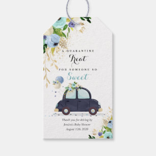 Étiquettes-cadeau Conduire par Baby shower Favoriser Tag Blue Floral
