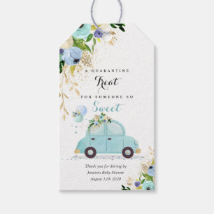 Étiquettes-cadeau Conduire par Baby shower Favoriser Tag Blue Floral