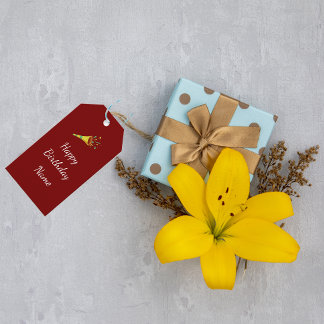 Étiquettes-cadeau Confetti Horn Happy Birthday Personalized