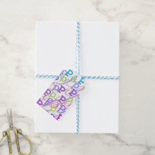 Étiquettes-cadeau Confettis en forme de lettre "P"