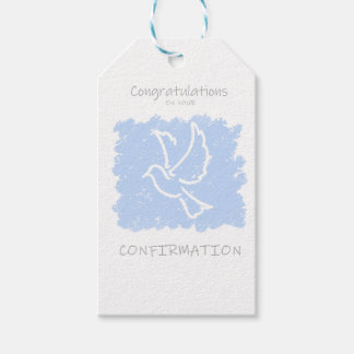 Étiquettes-cadeau Confirmation - bleu