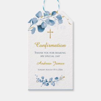 Étiquettes-cadeau Confirmation Personnalisée Blue Boy