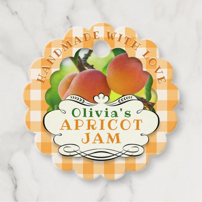 Étiquettes Cadeau Confiture artisanale en abricot (Devant)