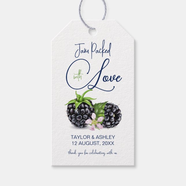 Étiquettes-cadeau Confiture emballée avec de l'amour Blackberry Frui (Devant)