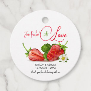 Étiquettes Cadeau Confiture emballée avec de l'amour fraise   MARIAG