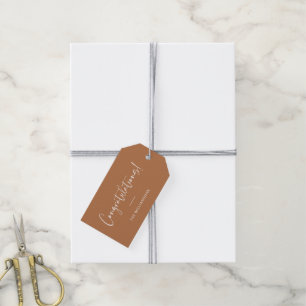 Étiquettes-cadeau Congratations personnalisées de script minimal Ter