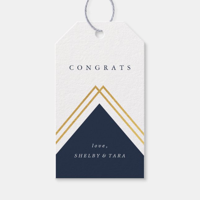 Étiquettes-cadeau Congrats géométriques modernes Faux Foil (Devant)