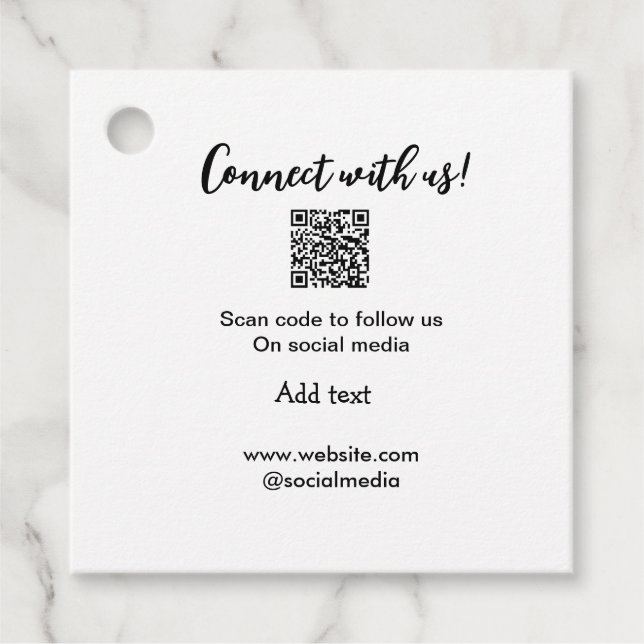 Étiquettes Cadeau Connectez-vous avec nous scan QR code ajouter e-ma (Devant)