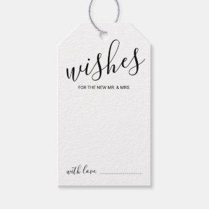 Étiquettes-cadeau Conseil et souhaits de Mariage de script moderne