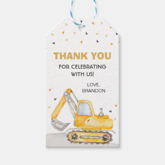 Étiquettes-cadeau Construction Anniversaire Merci Cadeau Tags