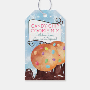 Étiquettes-cadeau Cookie de Noël mixé dans le pot directions étiquet