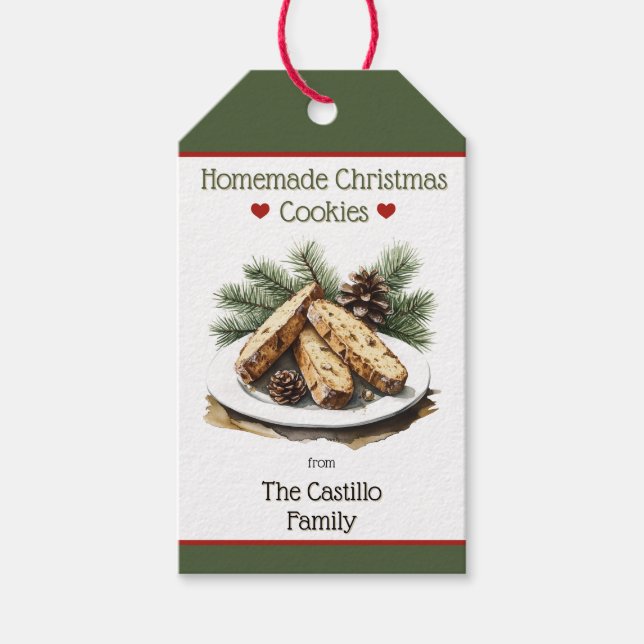 Étiquettes-cadeau Cookie de Noël Rustique (Devant)