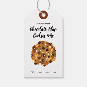 Étiquettes-cadeau Cookies à chips chocolat Balises cadeaux Jar Mix