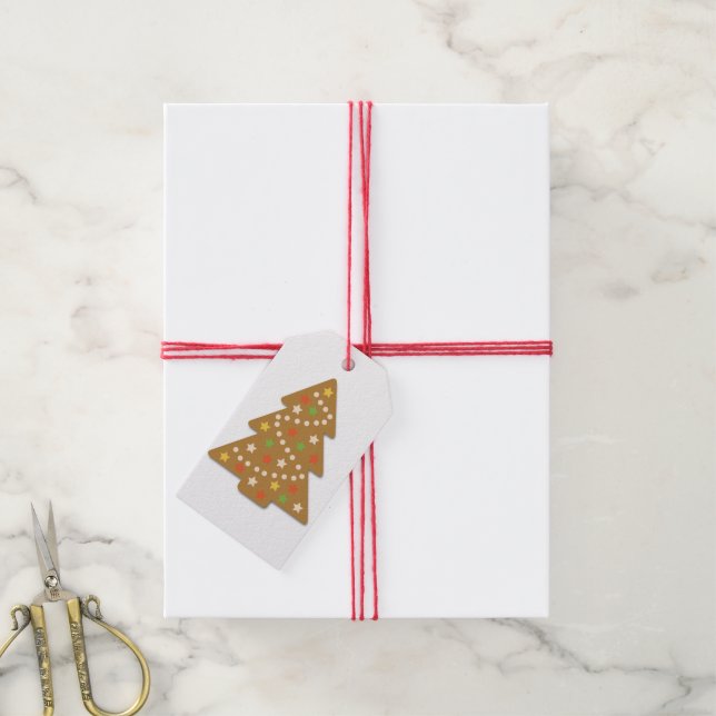 Étiquettes-cadeau Cookies de Noël en pain d'épice (Avec de la ficelle)