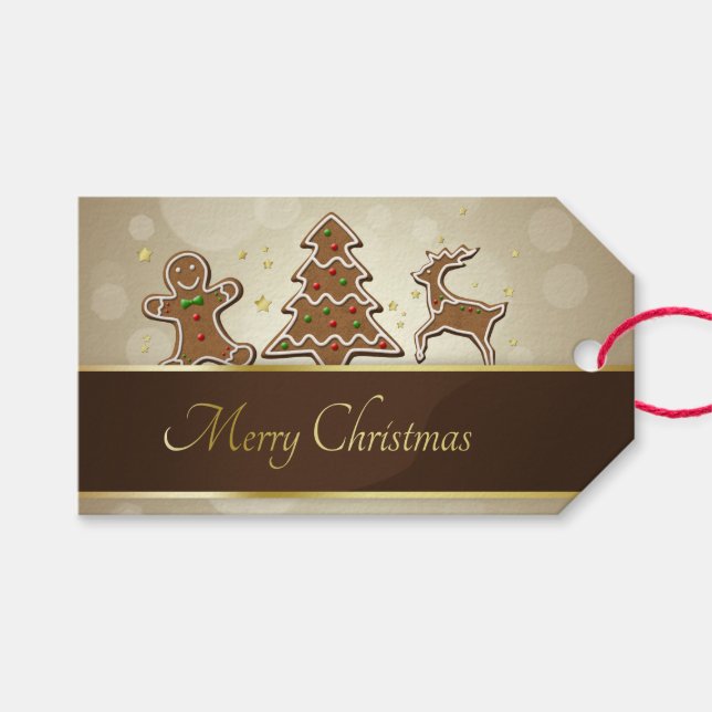 Étiquettes-cadeau Cookies de pain d'épices (Devant (Horizontal))