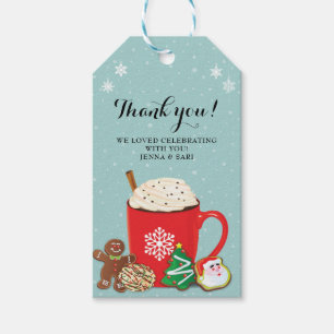 Étiquettes-cadeau Cookies et cacao Noël Fête Merci