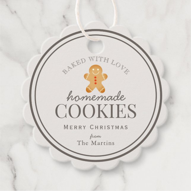 Étiquettes Cadeau Cookies maison Gingerbread Homme Holiday (Devant)
